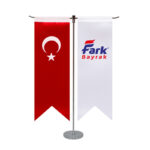 T Tipi Masa Bayrağı – Türk + Logolu