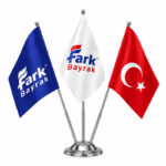 Üçlü Masa Bayrağı – Türk + Logolu